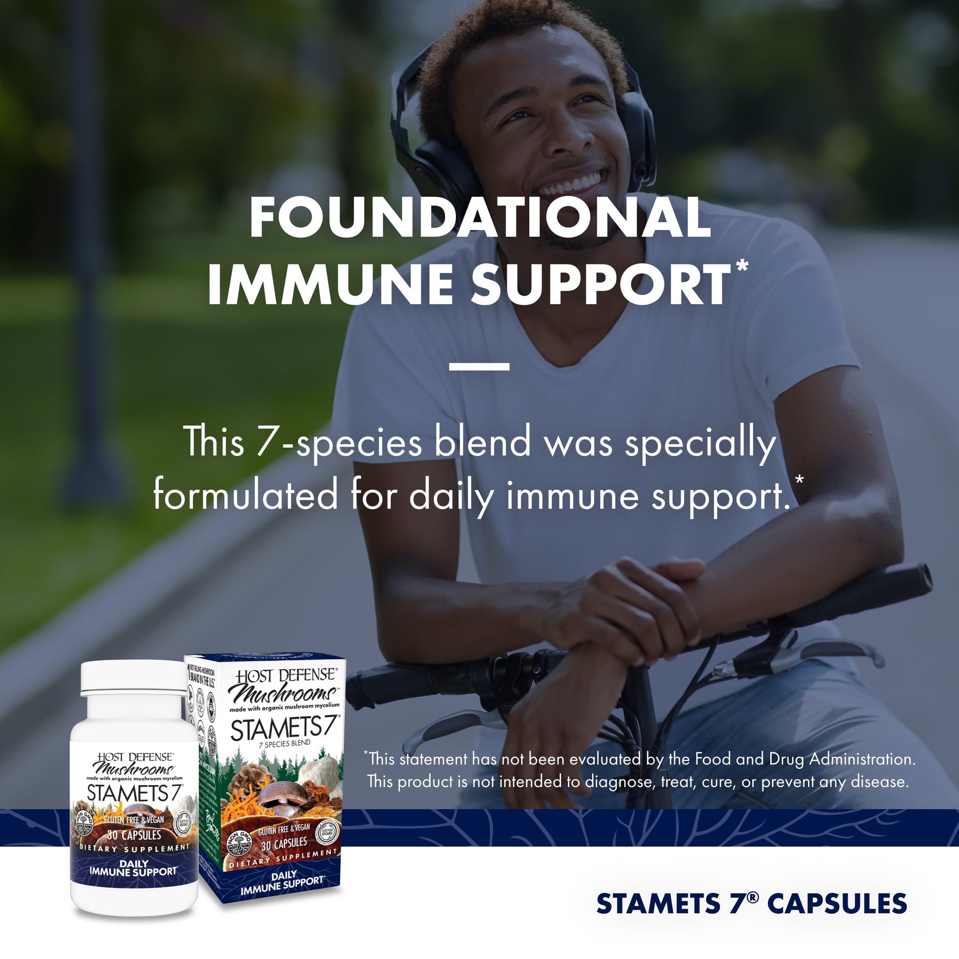 Stamets 7 - 30 Capsules (15 Servings)