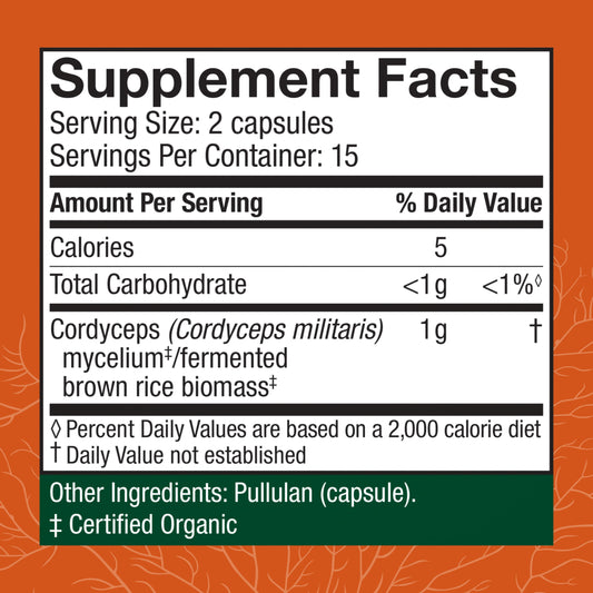 Cordyceps Capsules - 30 Capsules (15 Servings)