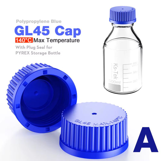 GL45 Porous Cap Spiral Cap Liquid Chromatography Waste Cap 8/1 4/1 Reagent Bottle Fluid Output Cap by