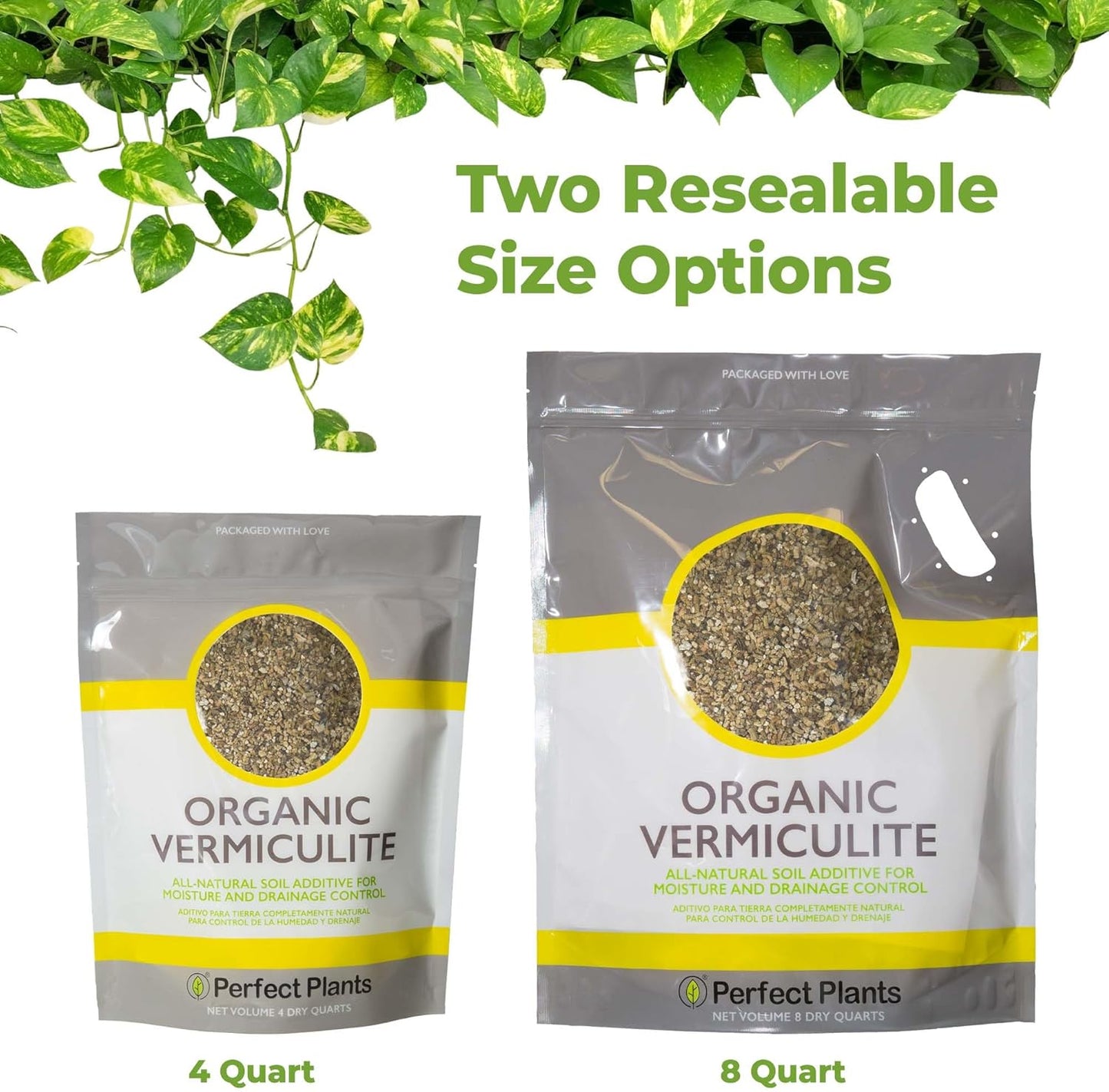 Organic Vermiculite by - 8 Dry Quarts Natural Medium Grade Soil Additive for Potted Plants