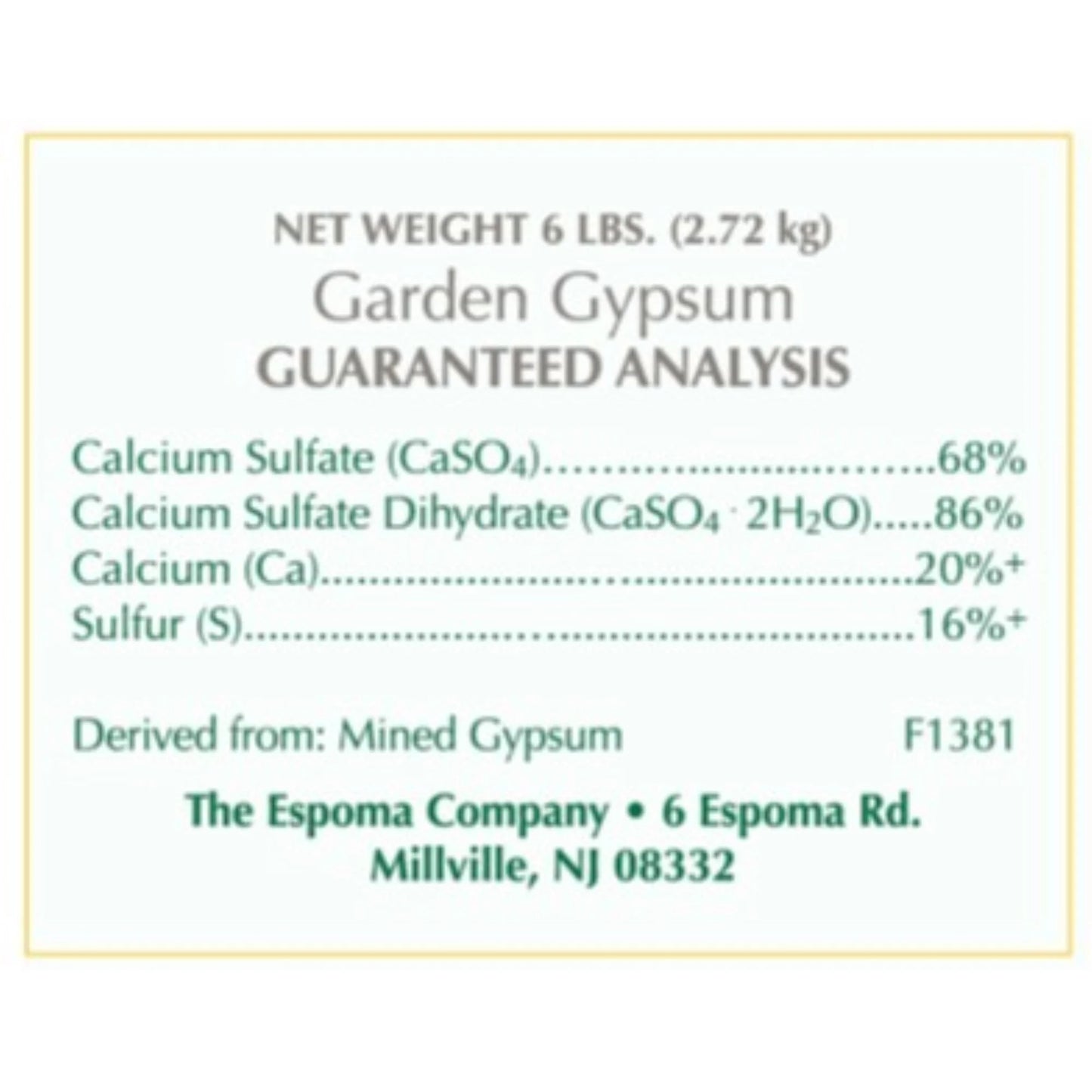 GARDEN GYPSUM 6 LB. (Pack of 1)