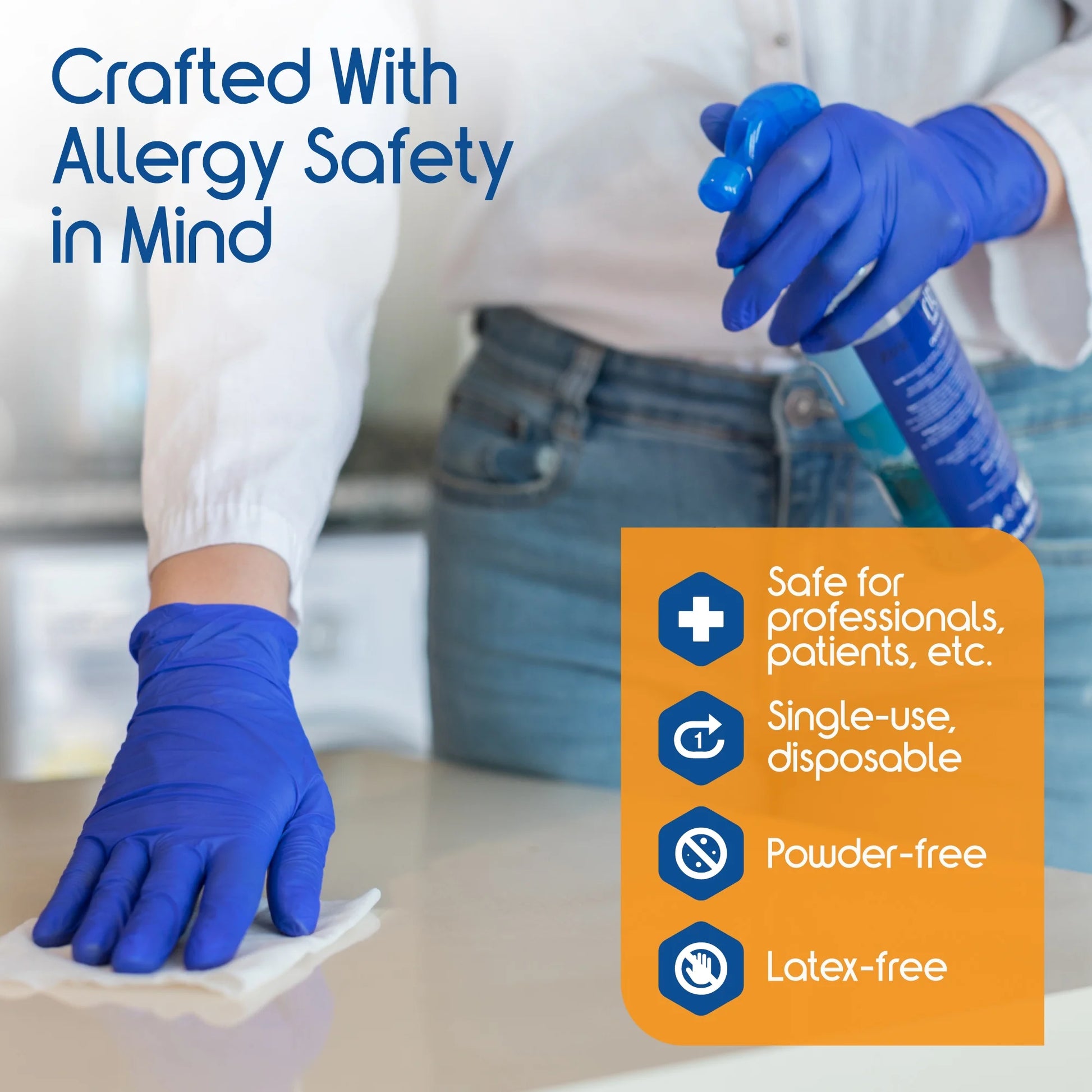 Nitrile Gloves Disposable Latex Free, Quality Stretch, Medical Grade, Medium, Case of 1000