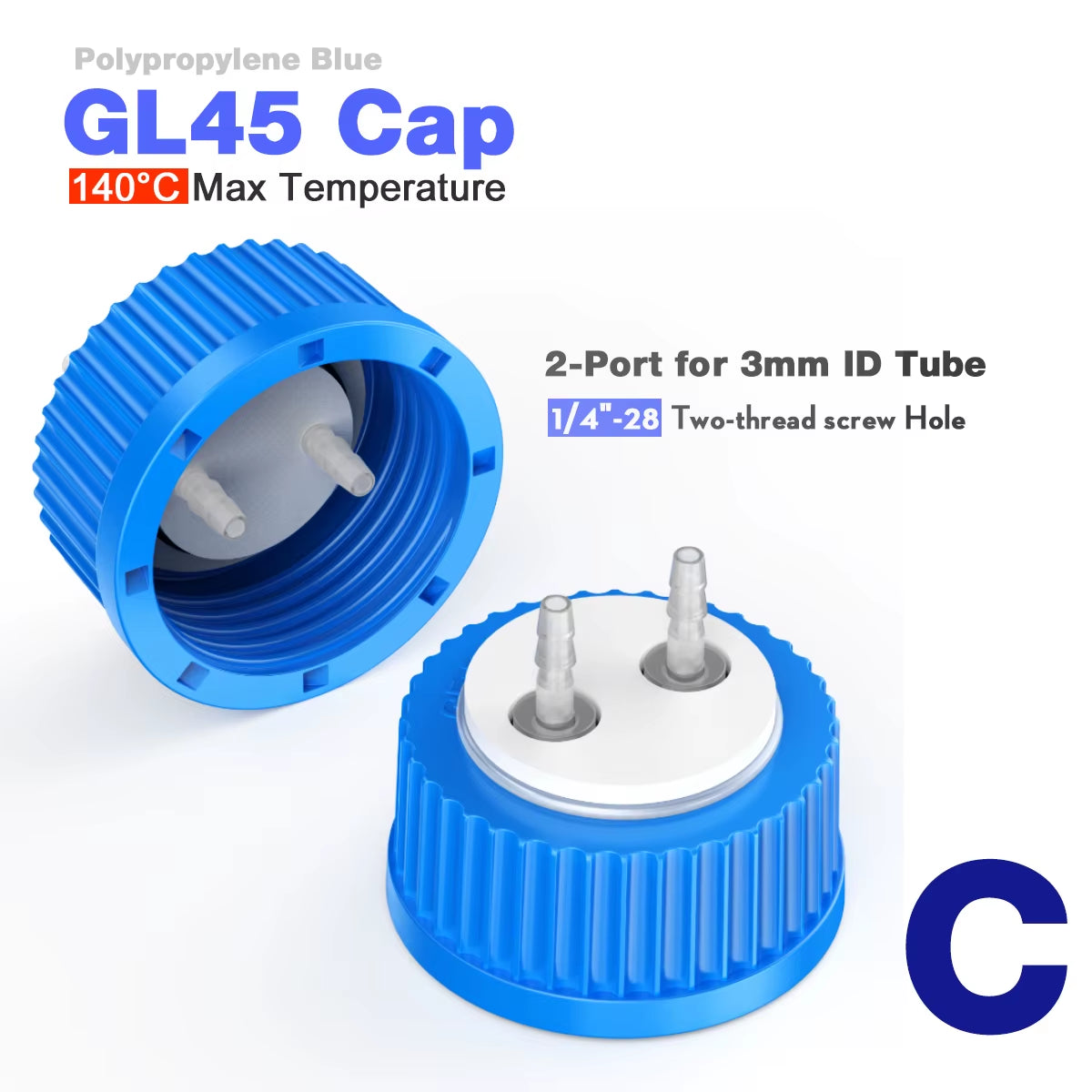 GL45 Porous Cap Spiral Cap Liquid Chromatography Waste Cap 8/1 4/1 Reagent Bottle Fluid Output Cap by
