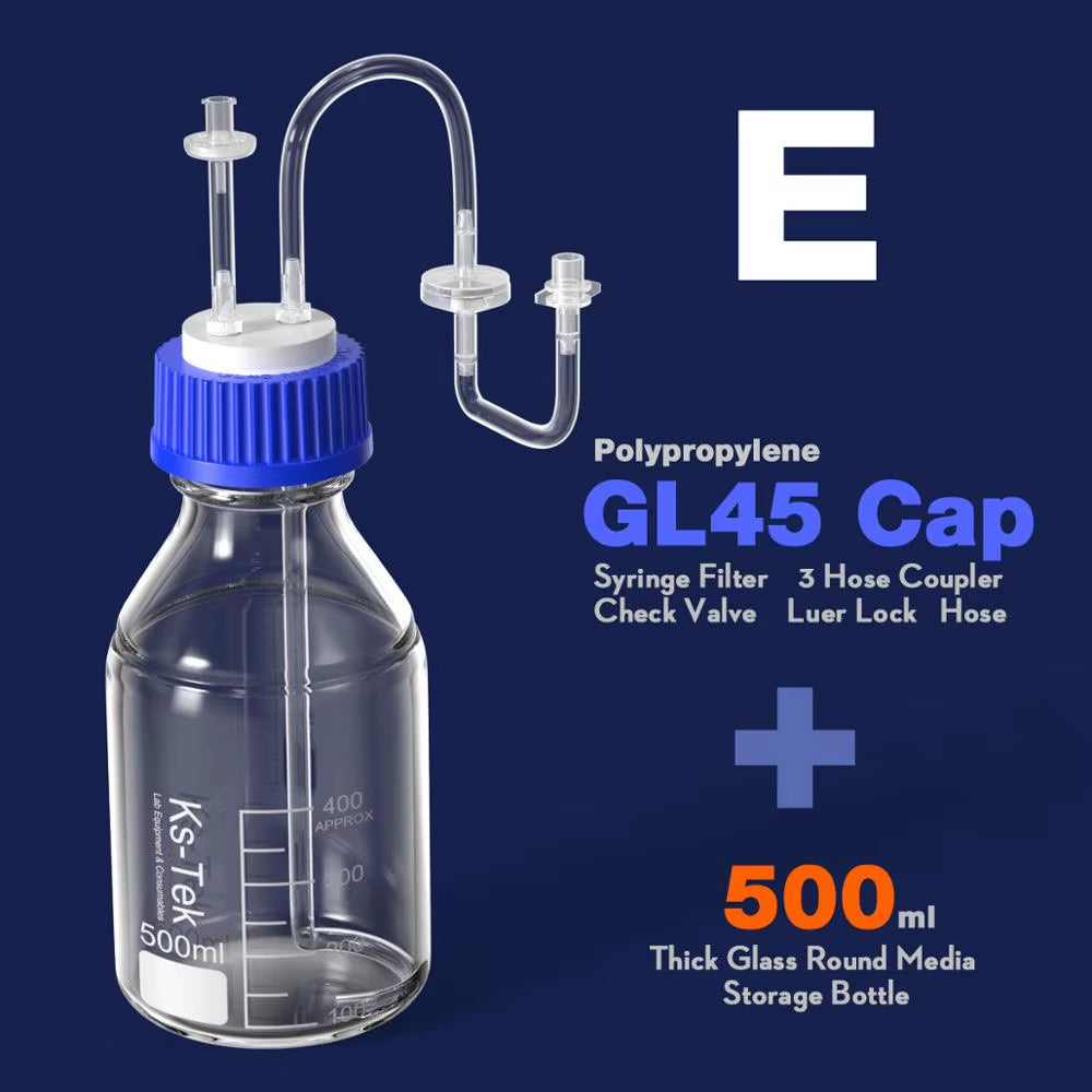 GL45 Porous Cap Spiral Cap Liquid Chromatography Waste Cap 8/1 4/1 Reagent Bottle Fluid Output Cap by