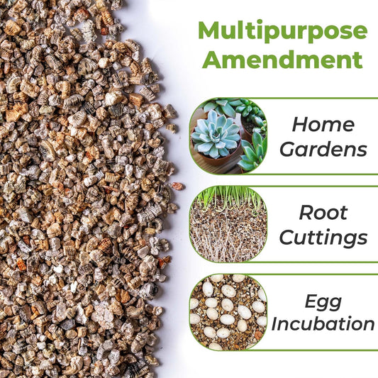 Organic Vermiculite by  - 8 Dry Quarts Natural Medium Grade Soil Additive for Potted Plants